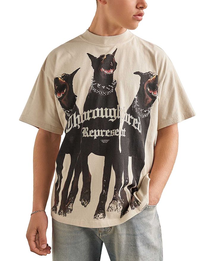 

Футболка с принтом Thoroughbred оверсайз Represent, слоновая кость/кремовый