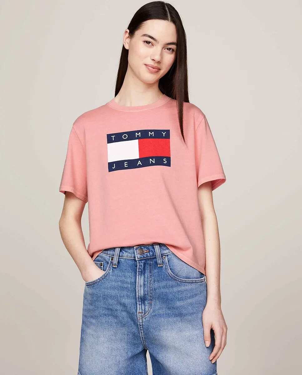 

Женская футболка с короткими рукавами и круглым вырезом Tommy Jeans, цвет Rosa Claro