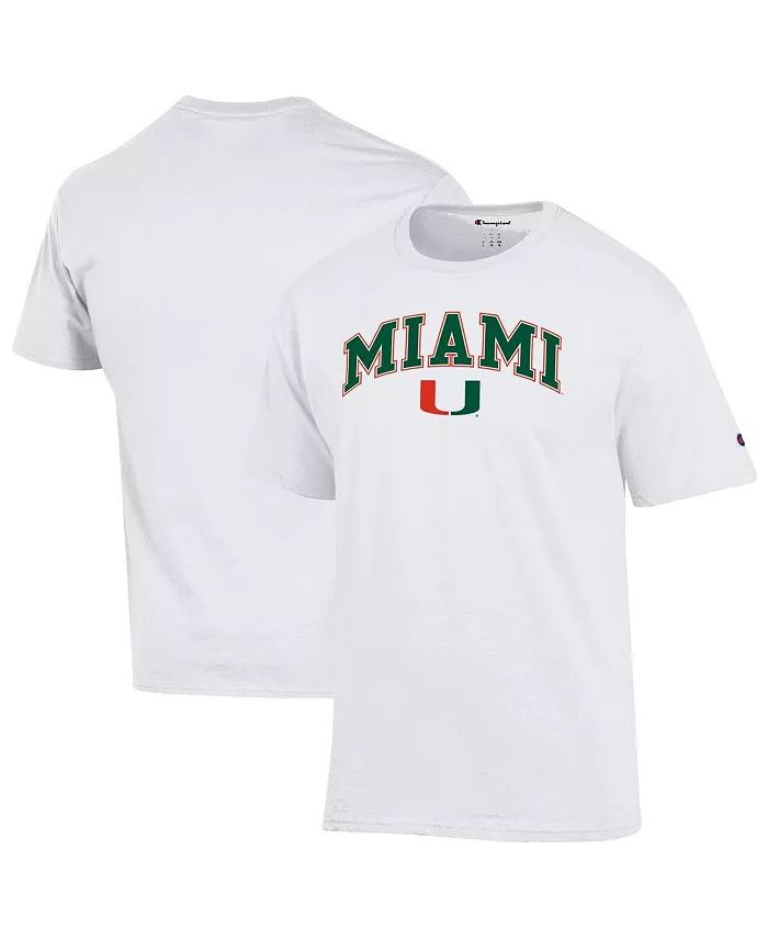 

Мужская белая футболка Miami Hurricanes с арочным логотипом Champion