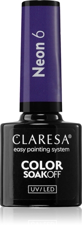 

Гибридный лак для ногтей Claresa SoakOff UV/LED Color Neon, 6 5 g
