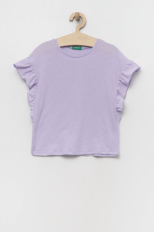 

Футболка United Colors of Benetton из смесового льна, фиолетовый