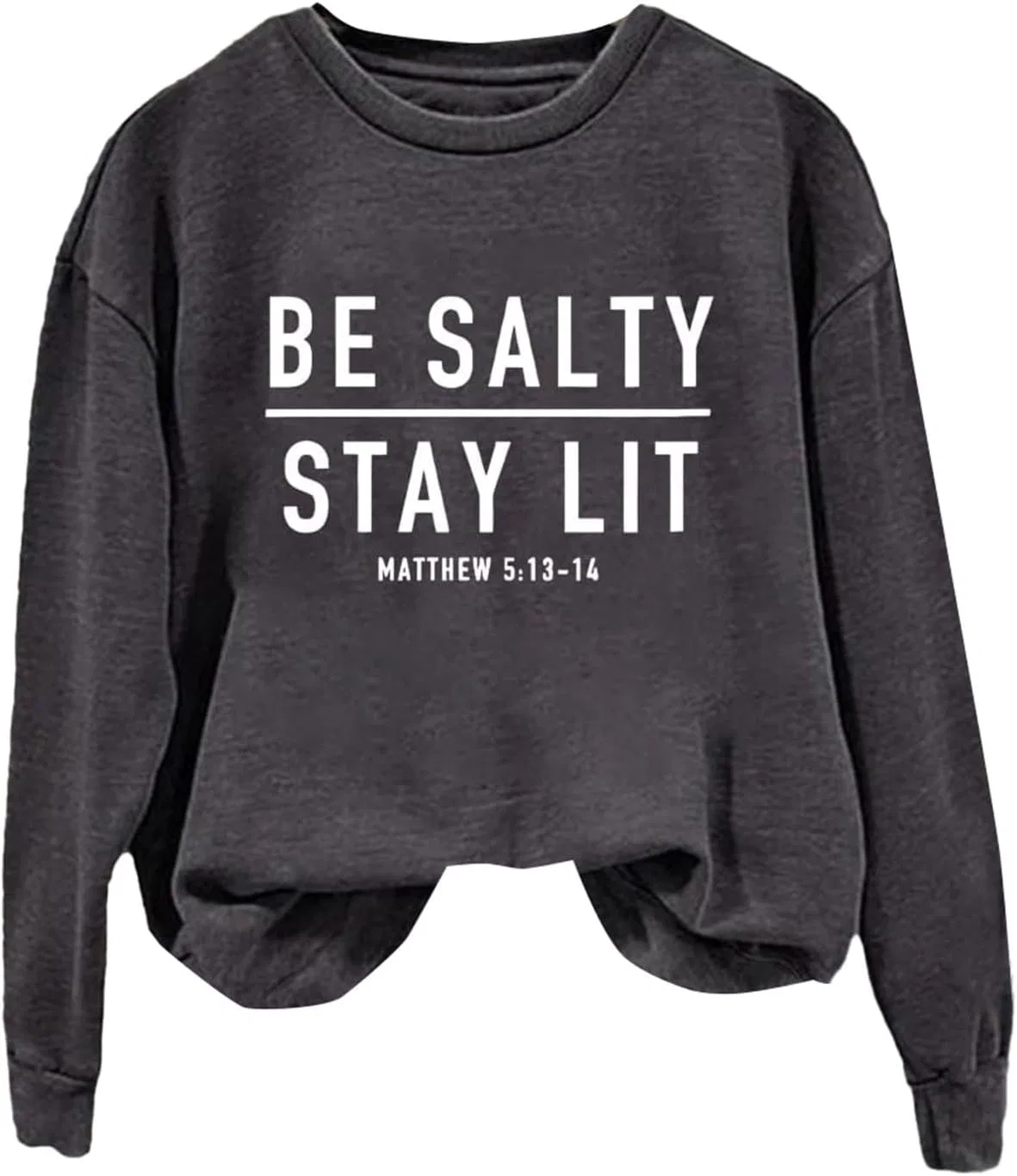 Женская толстовка Heevina Be Salty Stay Lit Matthew 5:13 14 с круглым вырезом, модная, удобная, с длинным рукавом, для осени и зимы