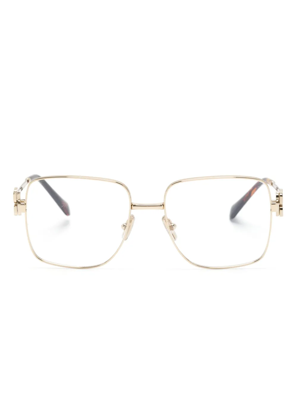 

Очки в квадратной оправе с логотипом Miu Miu Eyewear, золотой