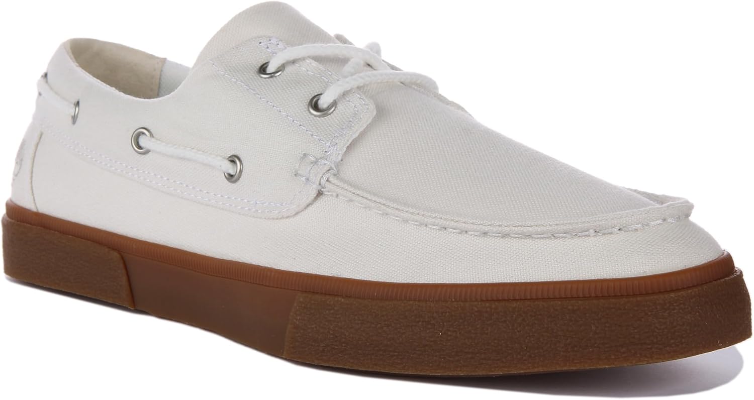 Timberland мужские лоферы Union Wharf 2.0 EK+, White Canvas — фото 2