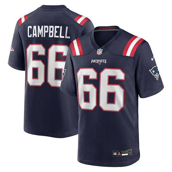 Мужская игровая футболка Уилла Кэмпбелла New England Patriots 2025 NFL Draft First Round Pick Nike — фото 2