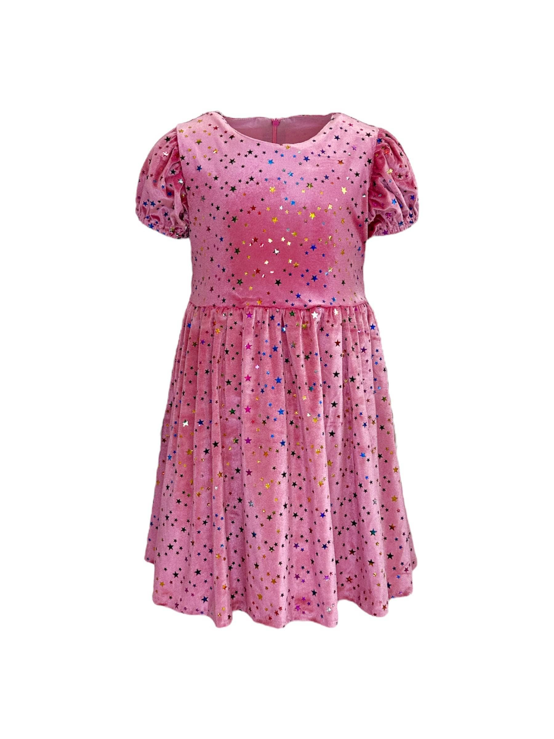 

Платье из велюра Rainbow Stars Lola + The Boys, розовый