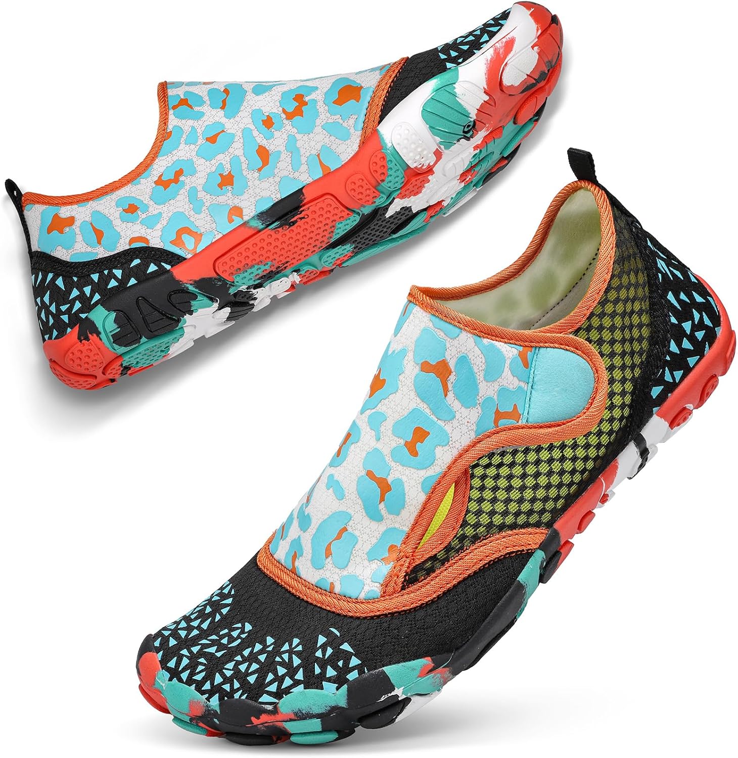 

Походные водные кроссовки для женщин и мужчин для пляжа и плавания ATHMILE, синий/зеленый