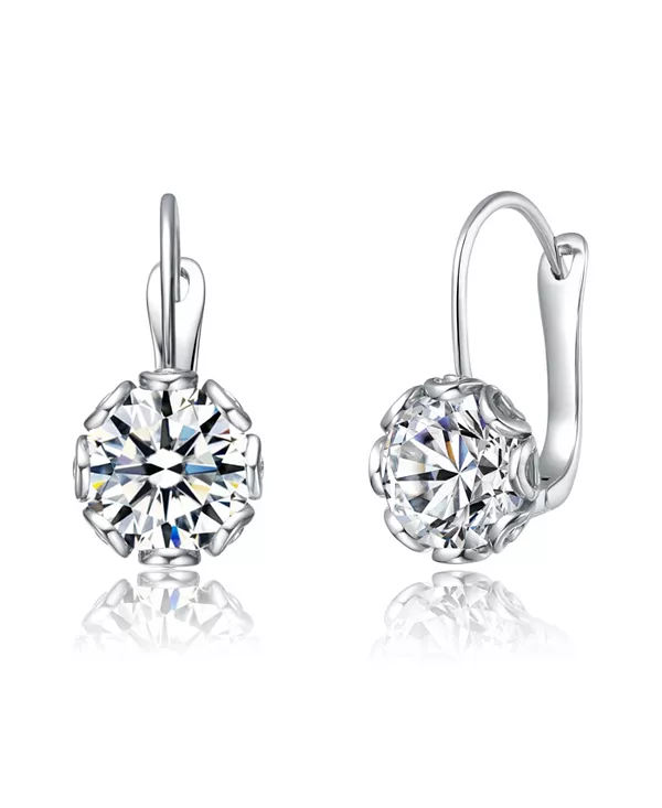 

Современные мерцающие серьги-подвески с кубическим цирконием Rachel Glauber, white