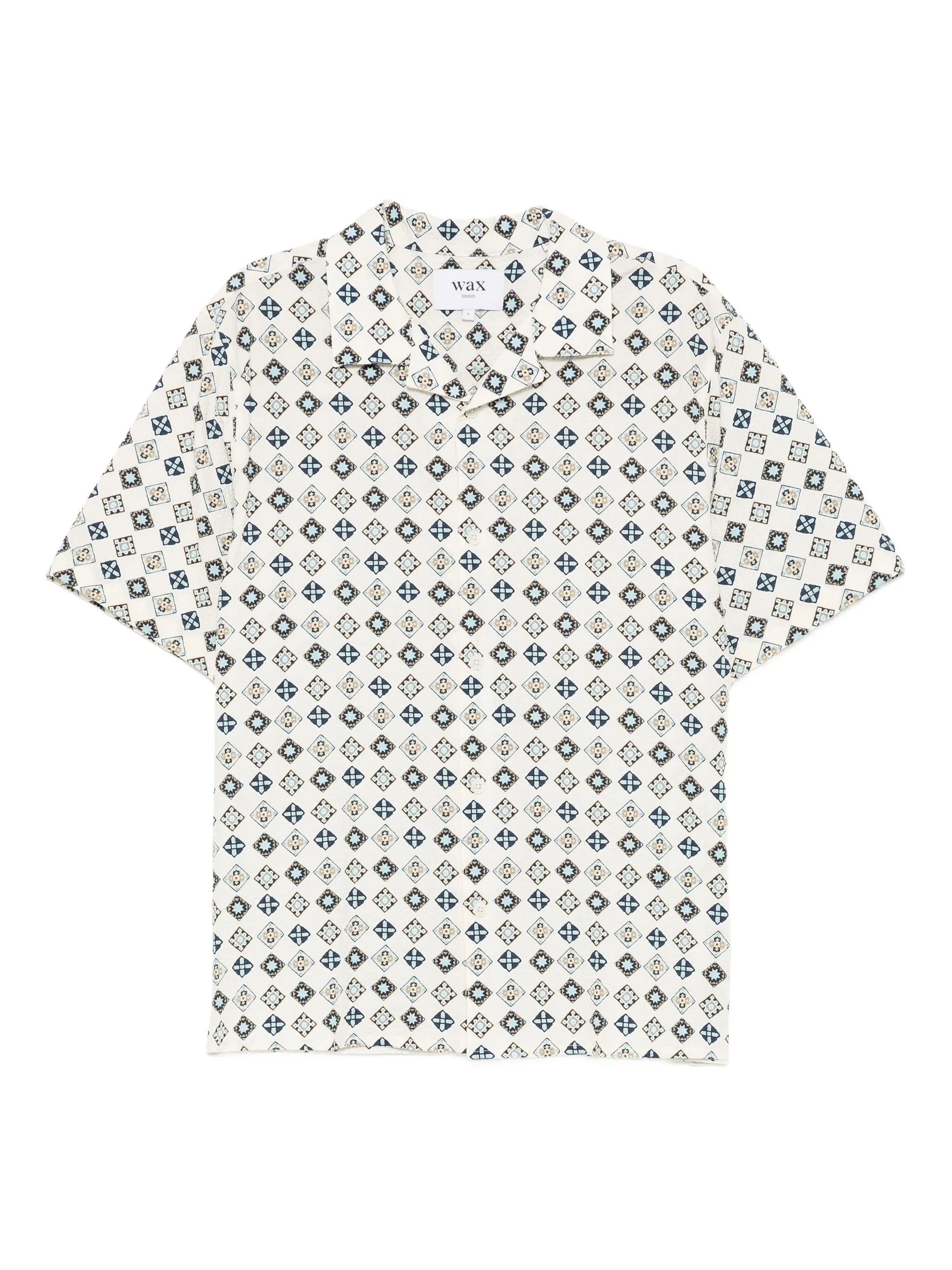 

Рубашка с геометричным узором Wax London, нейтральный