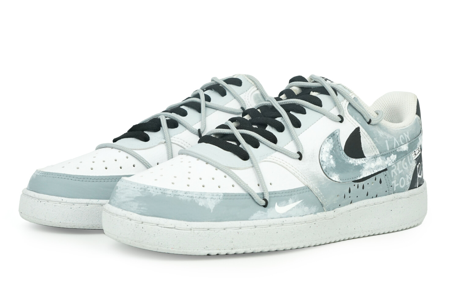Мужские кроссовки для скейтбординга Nike Court Vision 1, Black Rhyme Blue Dream — фото 3