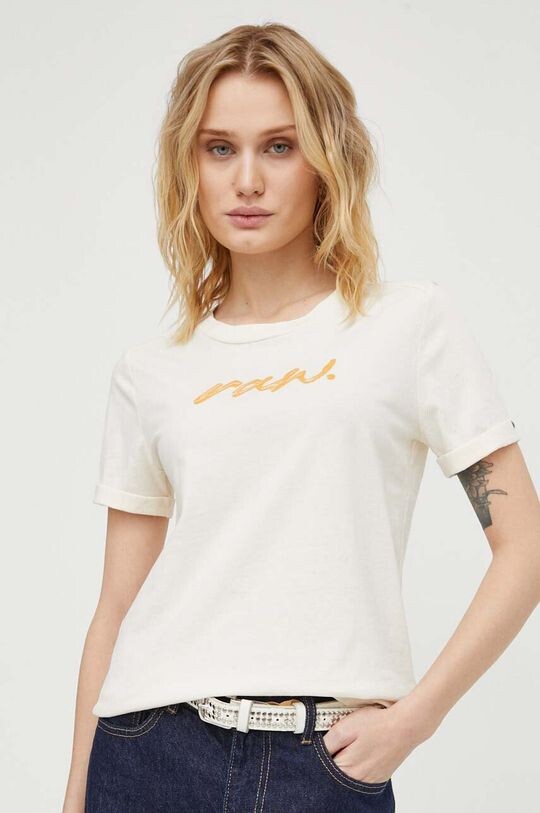 

Хлопковая футболка G-Star Raw, бежевый