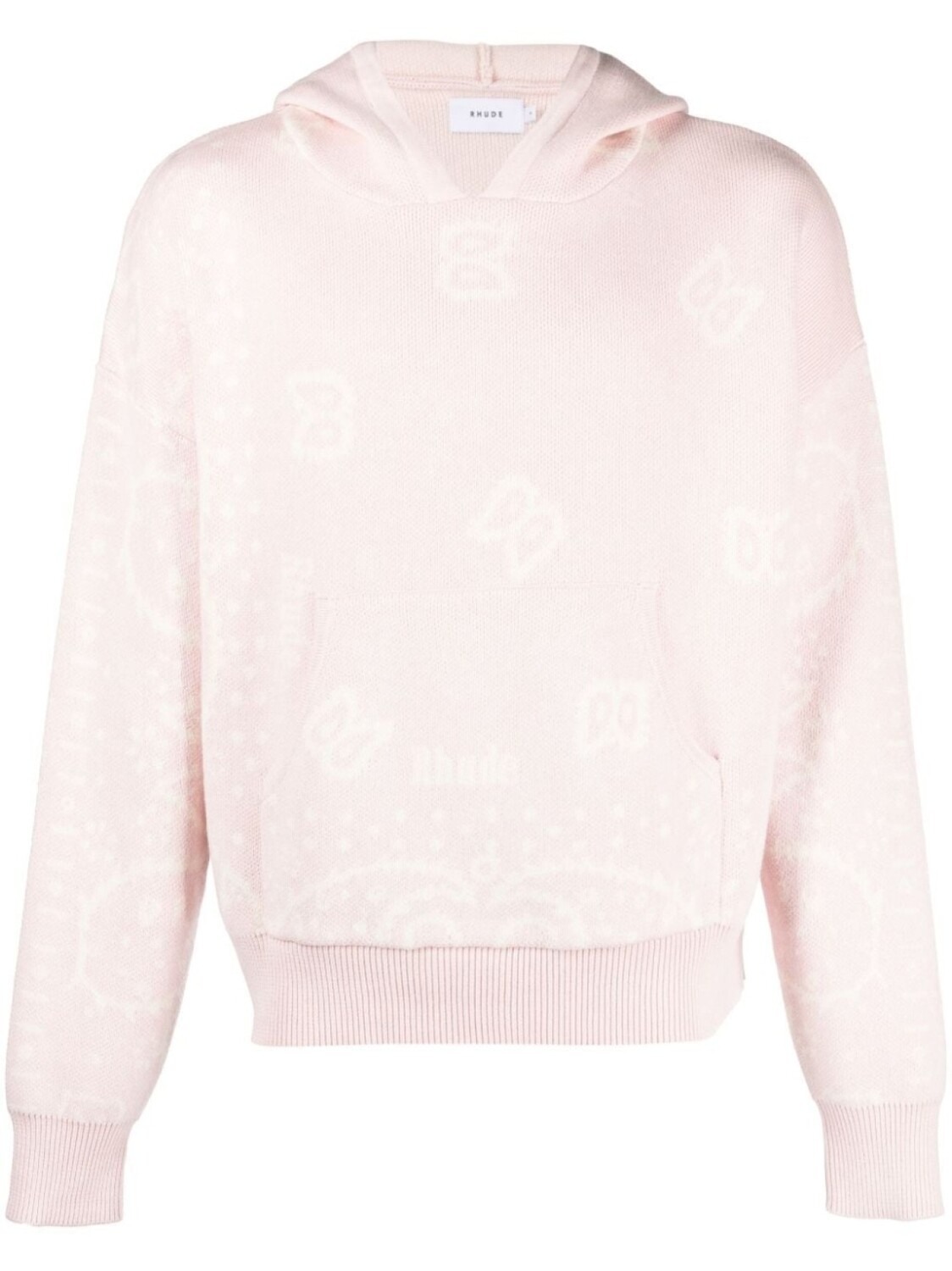 

RHUDE худи вязки интарсия с узором, розовый