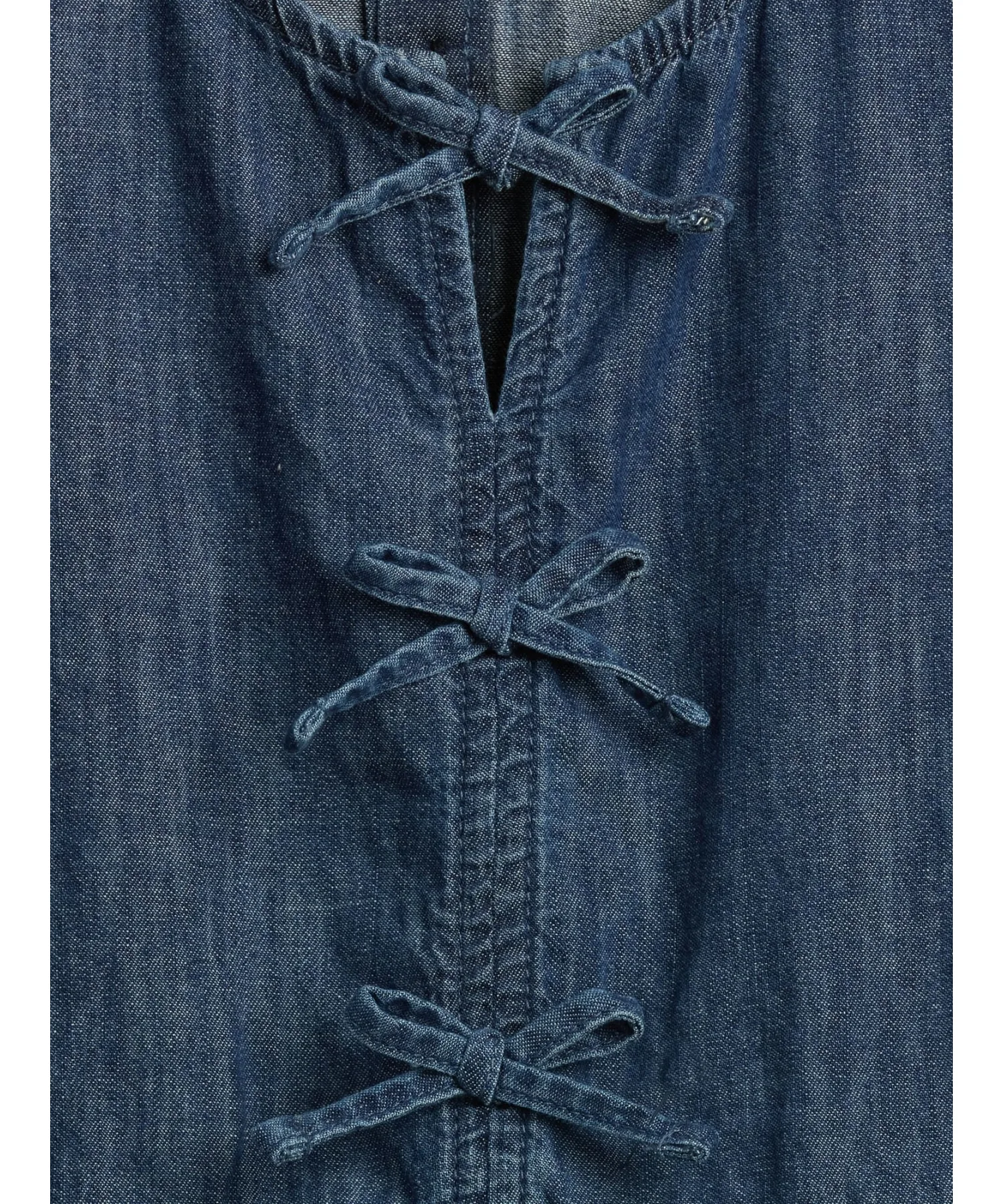 Детское платье из денима с короткими рукавами GAP Denim Puff Dress синие — фото 4