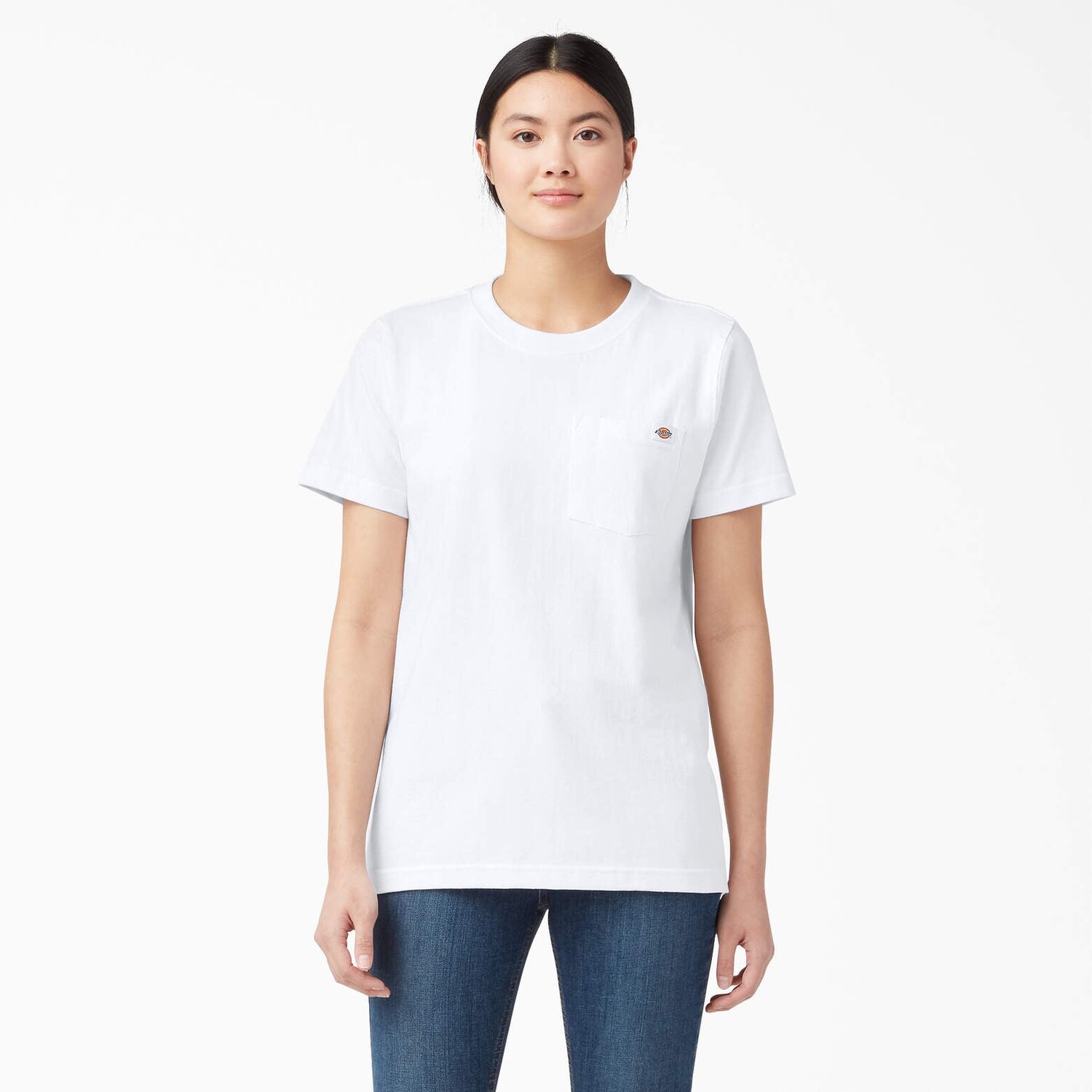

Dickies Женская футболка тяжелого веса с короткими рукавами, цвет White (Wh)