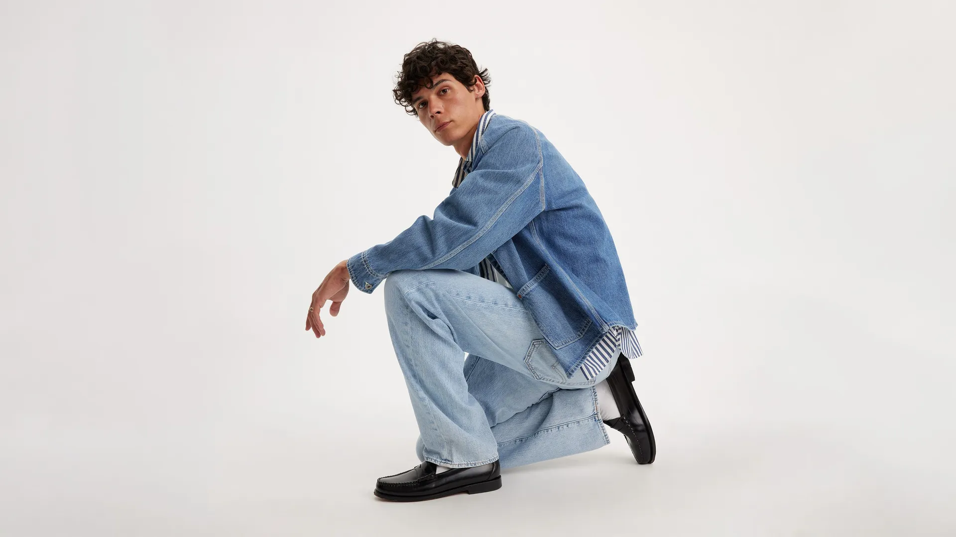 Свободные легкие мужские джинсы 568 Levi's, цвет Varsity Academia Lightweight - Light Wash - Non-Stretch — фото 2