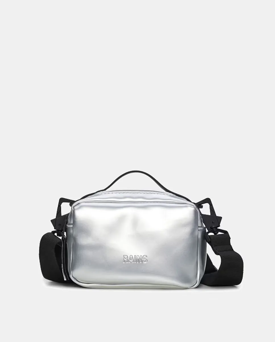 

Unisex Box Bag Micro в черном цвете, устойчивый к черной воде Rains, серебряный