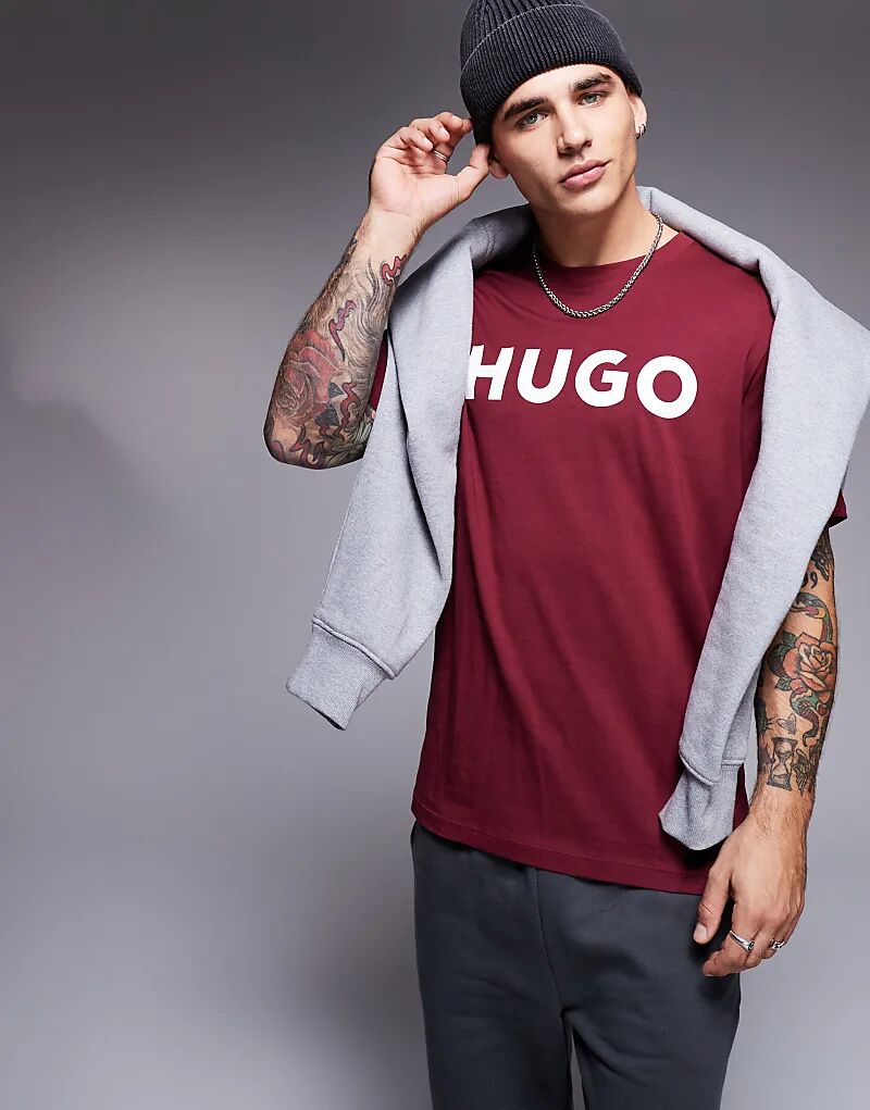 

Футболка HUGO Red dulivio бордового цвета