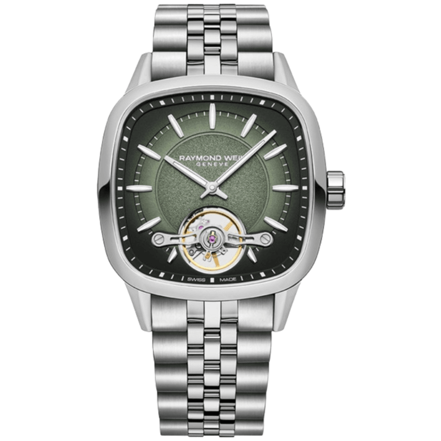

Raymond Weil Freelancer Автоматические мужские часы с зеленым циферблатом из стали 2790-ST-52051