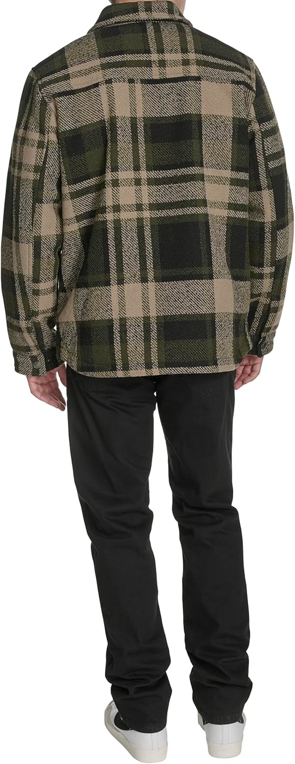 Мужская куртка Levi's Depot из шерстяной смеси, Green/Black Plaid — фото 4