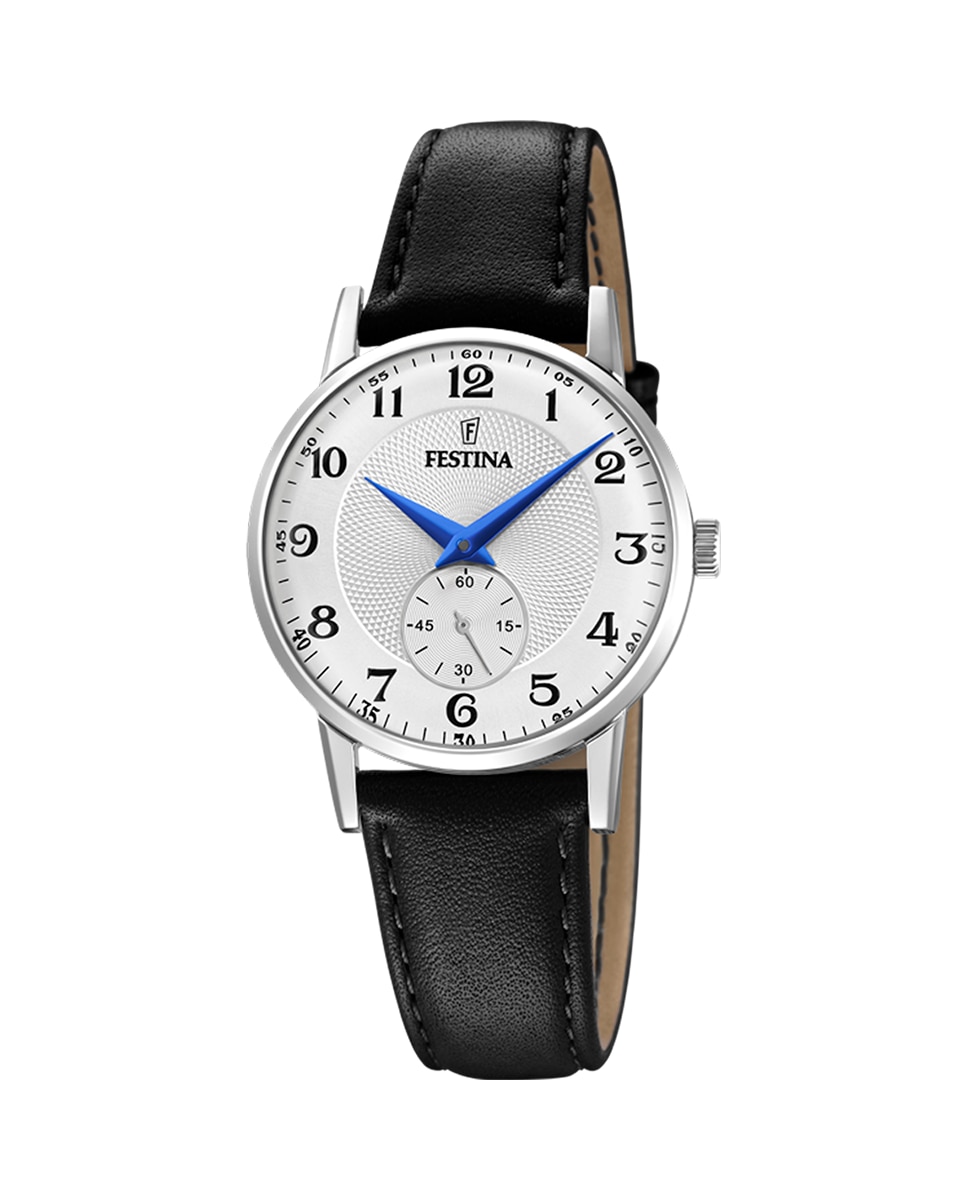 

Женские часы F20570/1 Classic Strap с черным кожаным ремешком Festina, черный