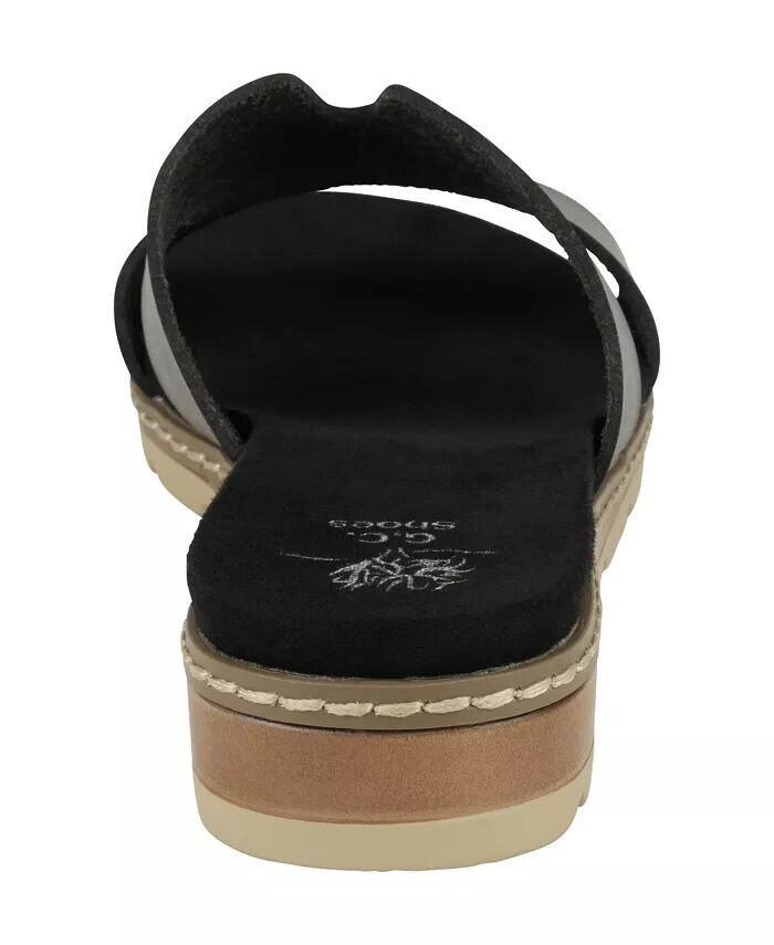 Женские шлепанцы на плоской подошве Nellie с вырезами GC Shoes, черный — фото 3