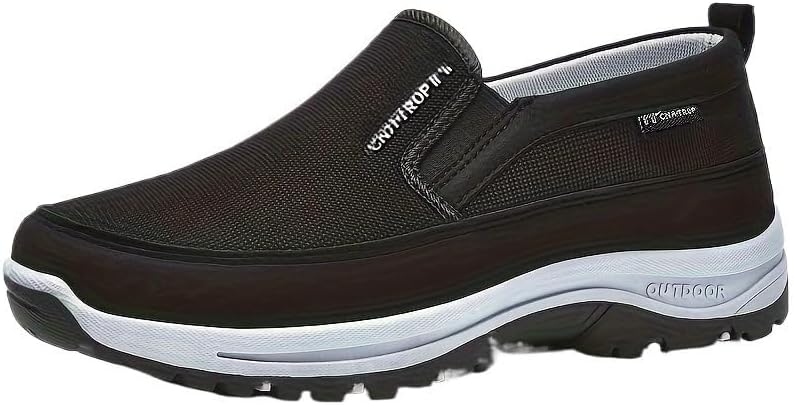 

Мужские лоферы больших размеров на летней подошве, слипоны из полотна, повседневные нескользящие ортопедические кроссовки, удобные прогулочные обувь-балетки Hchctry, черный