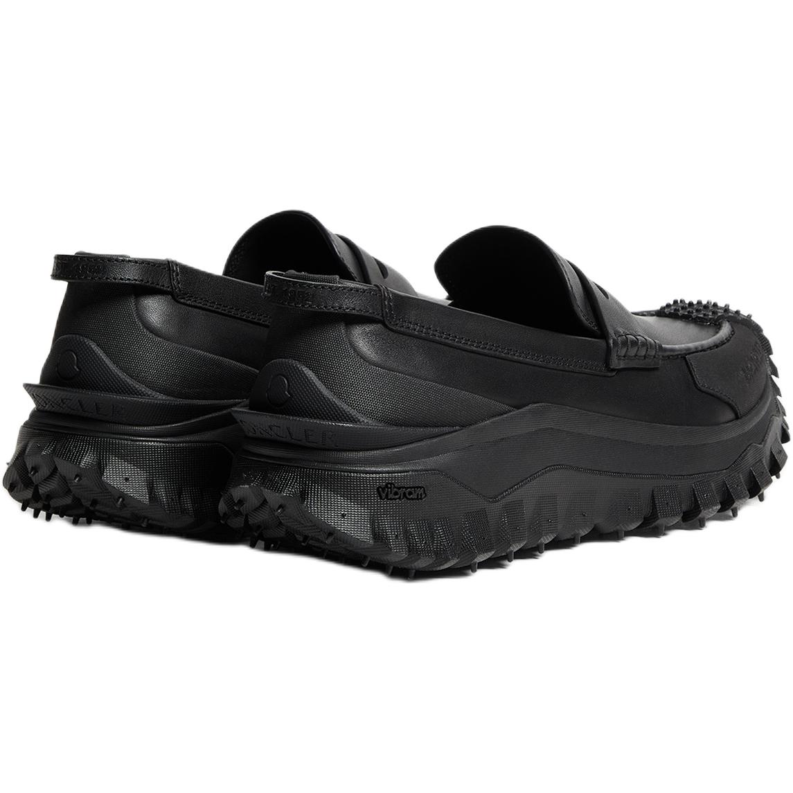 Moncler Trailgrip Cow Leather Casual Shoes Men's Black — фото 4