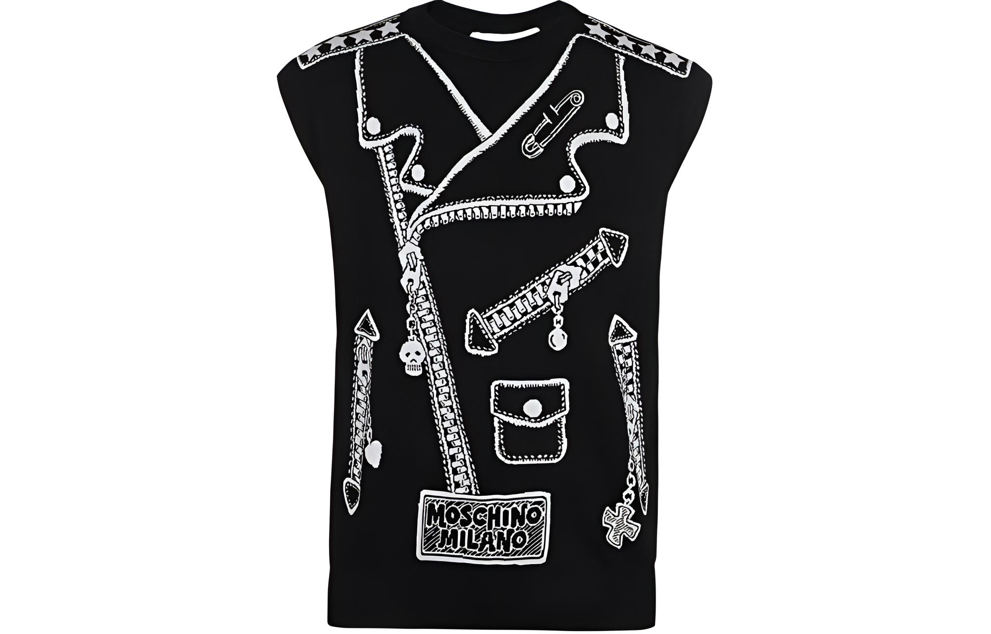 

Мужская черная жилетка MOSCHINO, Черный, Мужская черная жилетка MOSCHINO