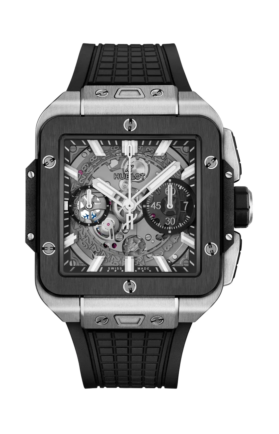 SQUARE BANG UNICO ТИТАН КЕРАМИКА 42 ММ - 821.NM.0170.RX HUBLOT, серебряный