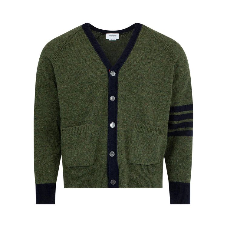 

Кардиган Thom Browne Relaxed V Neck 4 Bar Cardigan in Shetland Wool 'Dark Green'