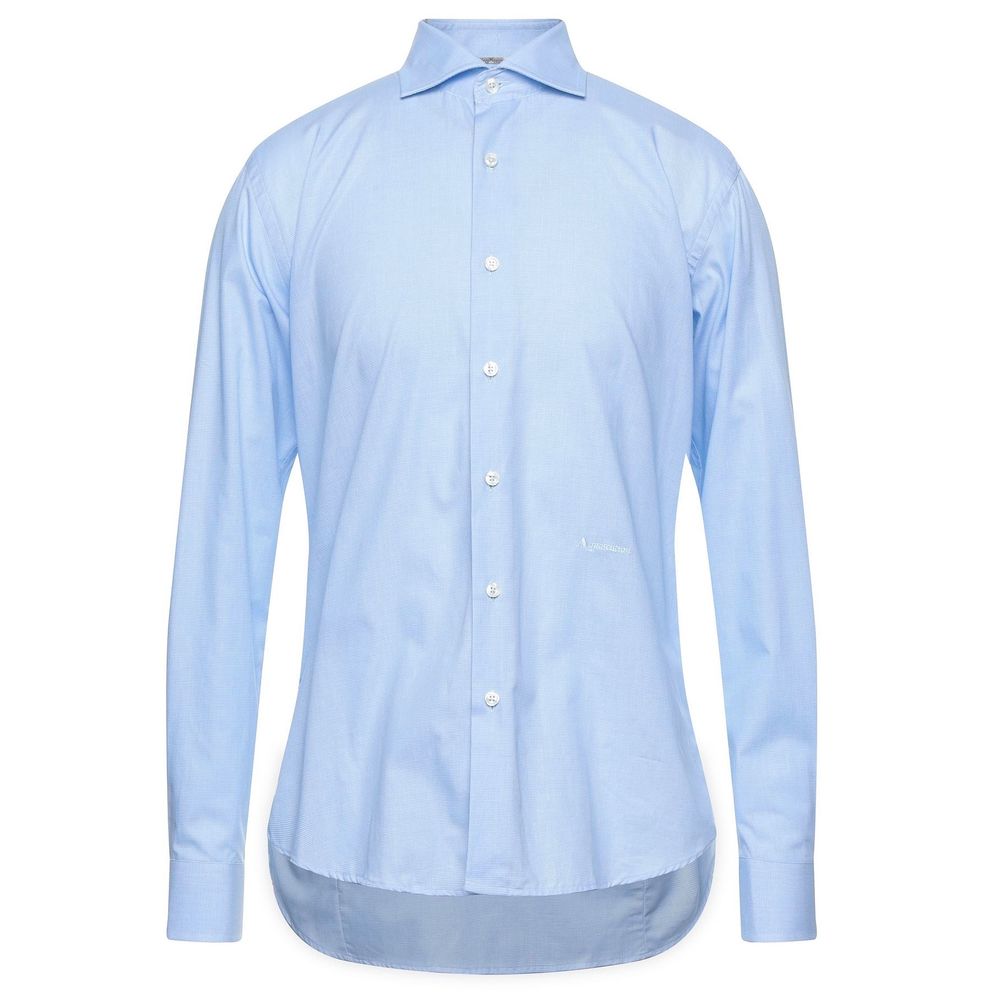 

Шикарная светло-голубая рубашка из хлопка Оксфорд Aquascutum
