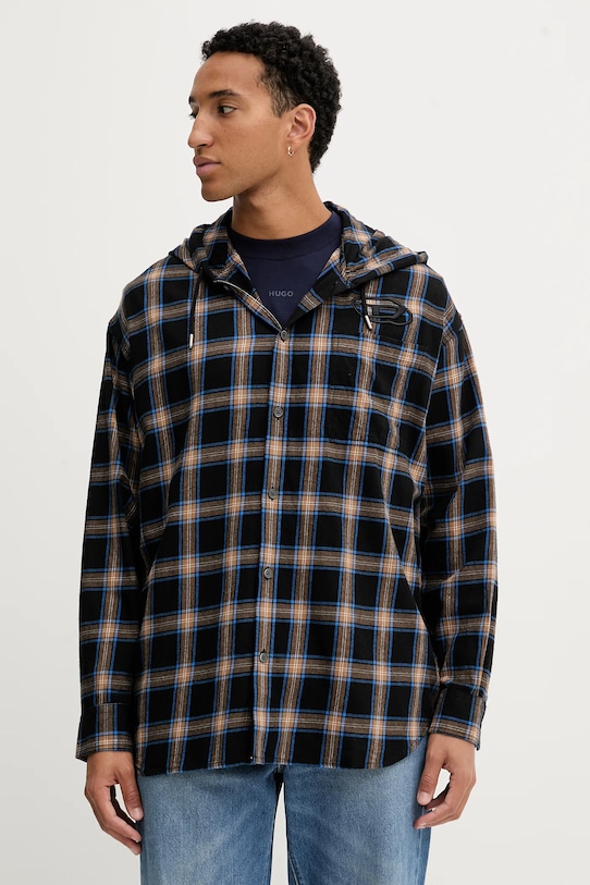 

Хлопковая рубашка S-DEWNY-HOOD-AJFI Diesel, черный