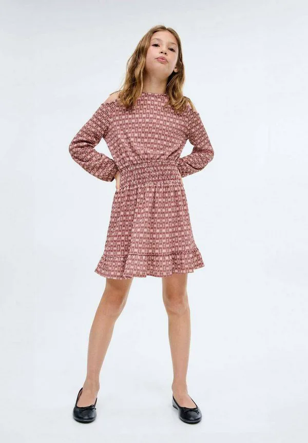 Детское повседневное платье Mango Kids, Mottled Light Red