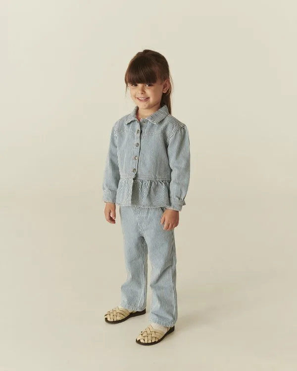 Джинсовая куртка с оборками, окрашенными пряжей Copenhagen Colors, Denim Blue