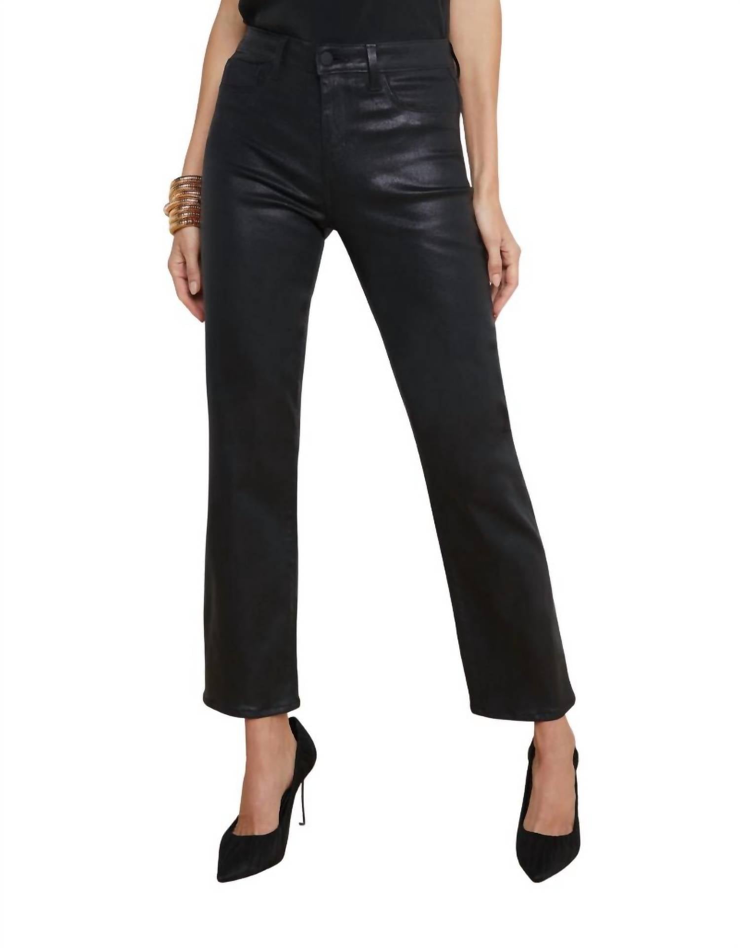 

Джинсы прямого покроя Ginny Coated Denim In Noir Coated L'Agence