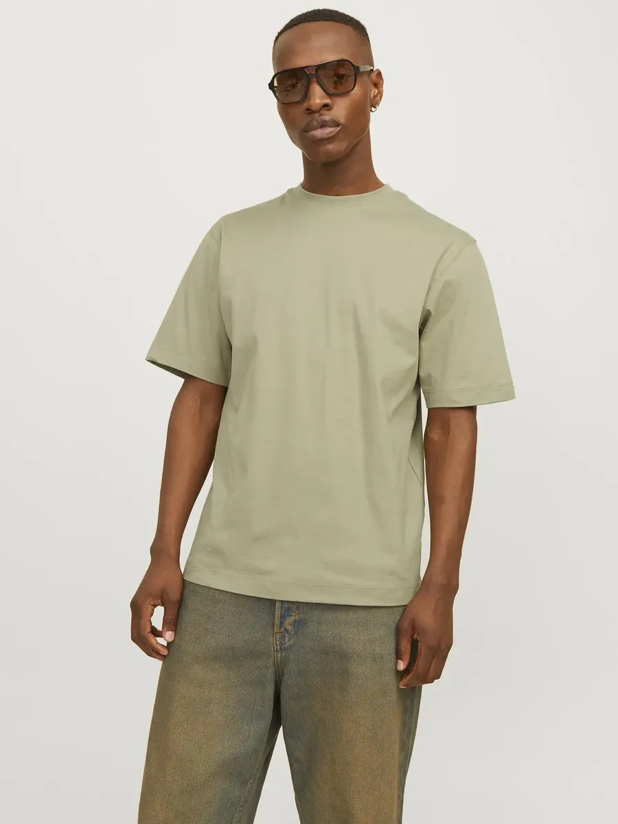 

Рубашка с круглым вырезом Jack & Jones "JJEURBAN EDGE TEE SS O-NECK NOOS", серебристый