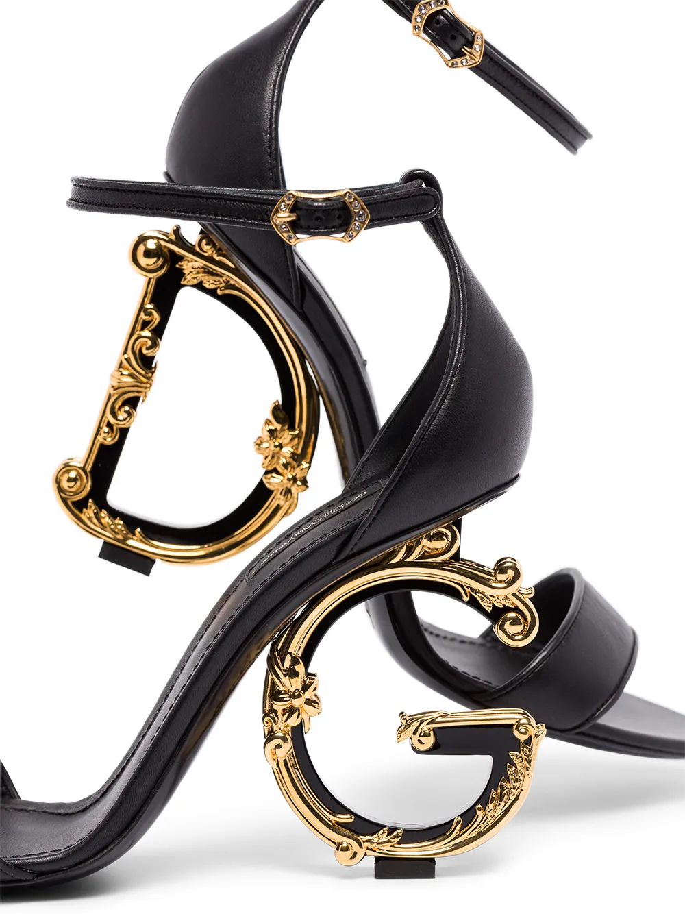 Босоножки на скульптурном каблуке DOLCE & GABBANA, черный — фото 4