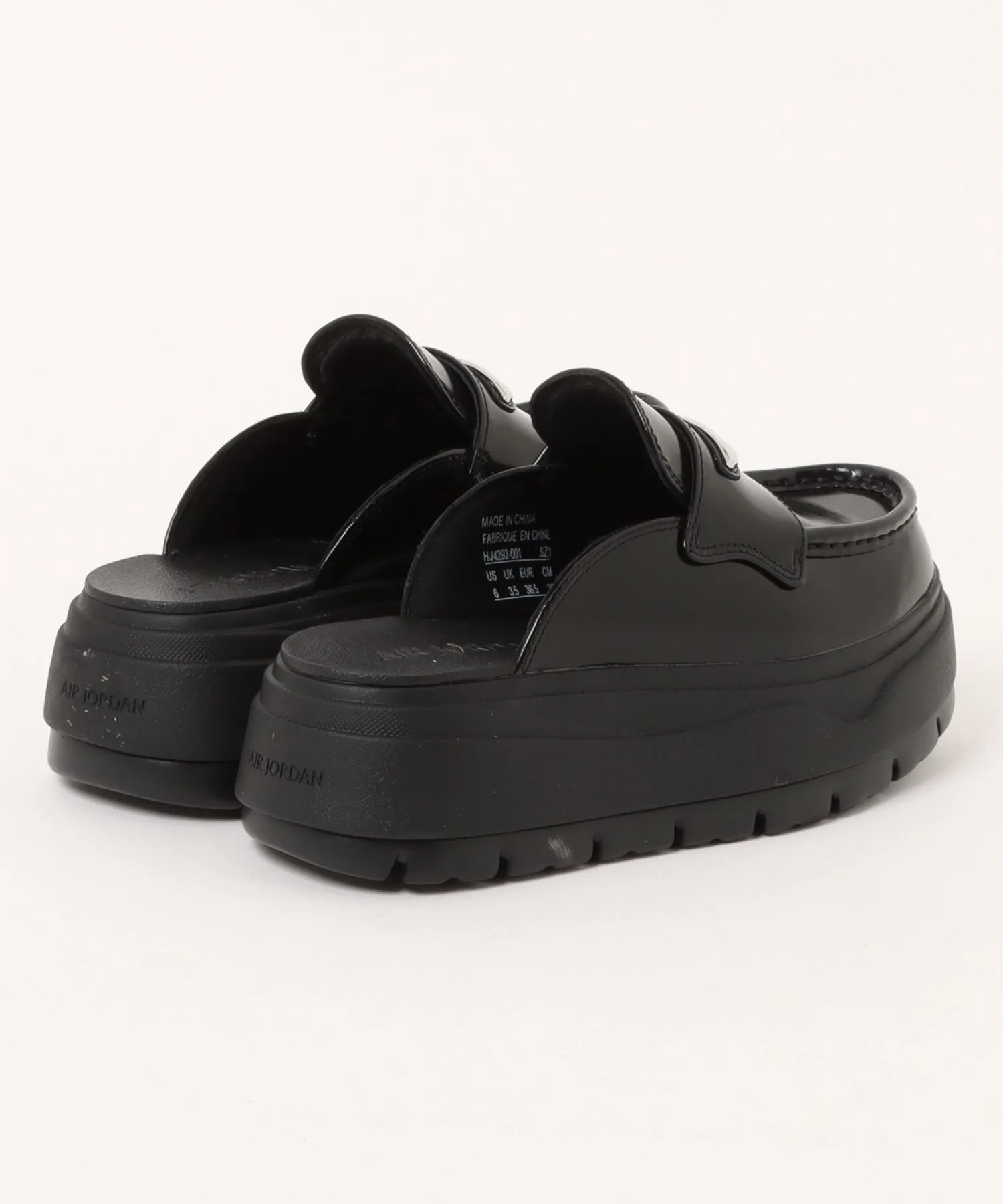 Мужские кожаные мюли Air Jordan Mule, платформа, JORDAN BRAND, чёрные — фото 2