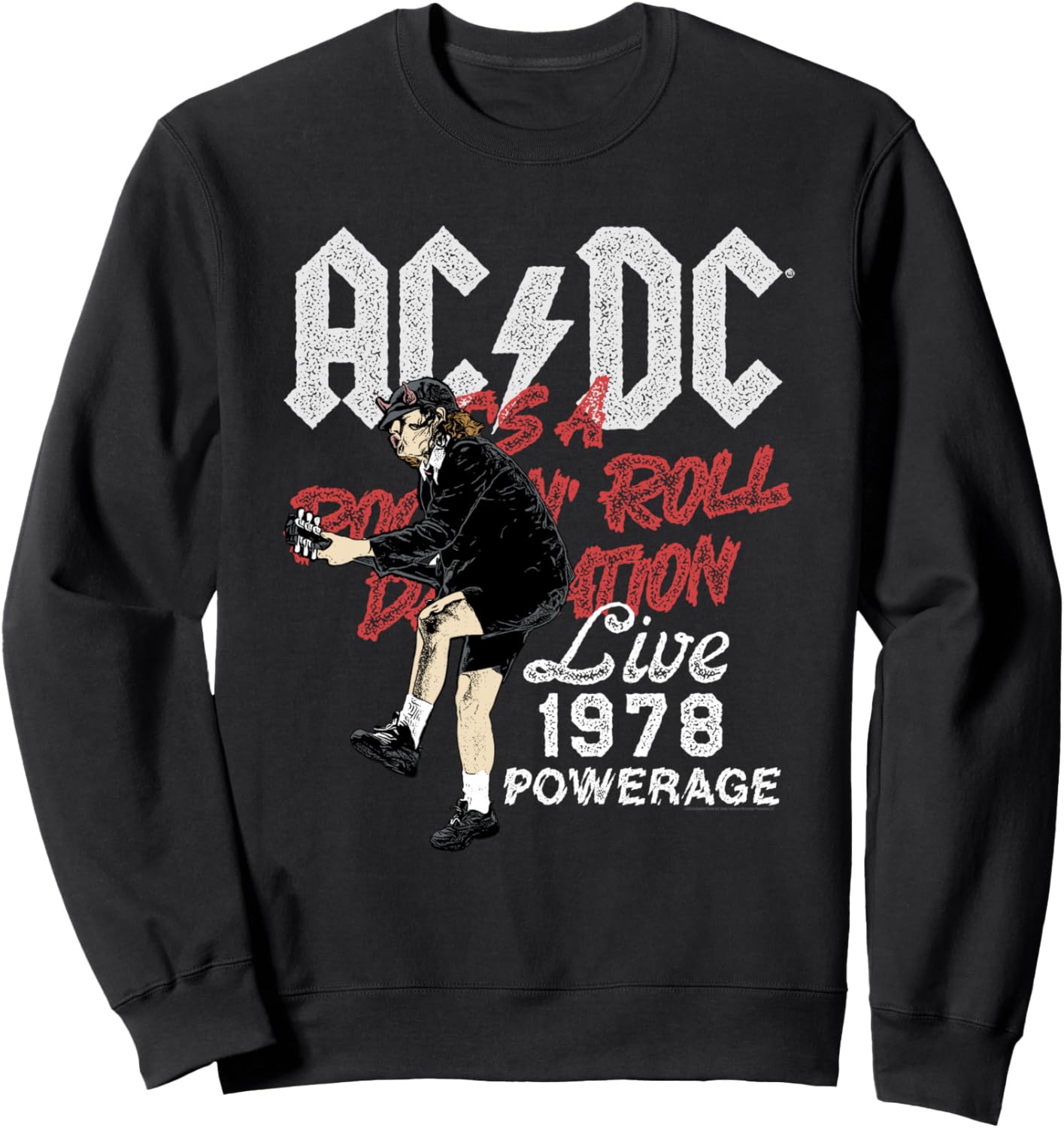 

Толстовка AC/DC Rock 'n Roll Damnation Live 1978 Powerage, черная, Черный, Толстовка AC/DC Rock 'n Roll Damnation Live 1978 Powerage, черная