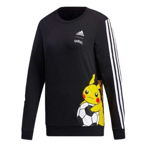 

Свитер x pokemon с принтом логотипа круглый ворот свитер Adidas, черный