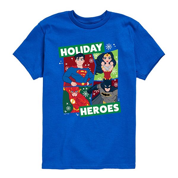 

Футболка с принтом Justice League Holiday Heroes для мальчиков 8-20 Licensed Character, Royal Blue