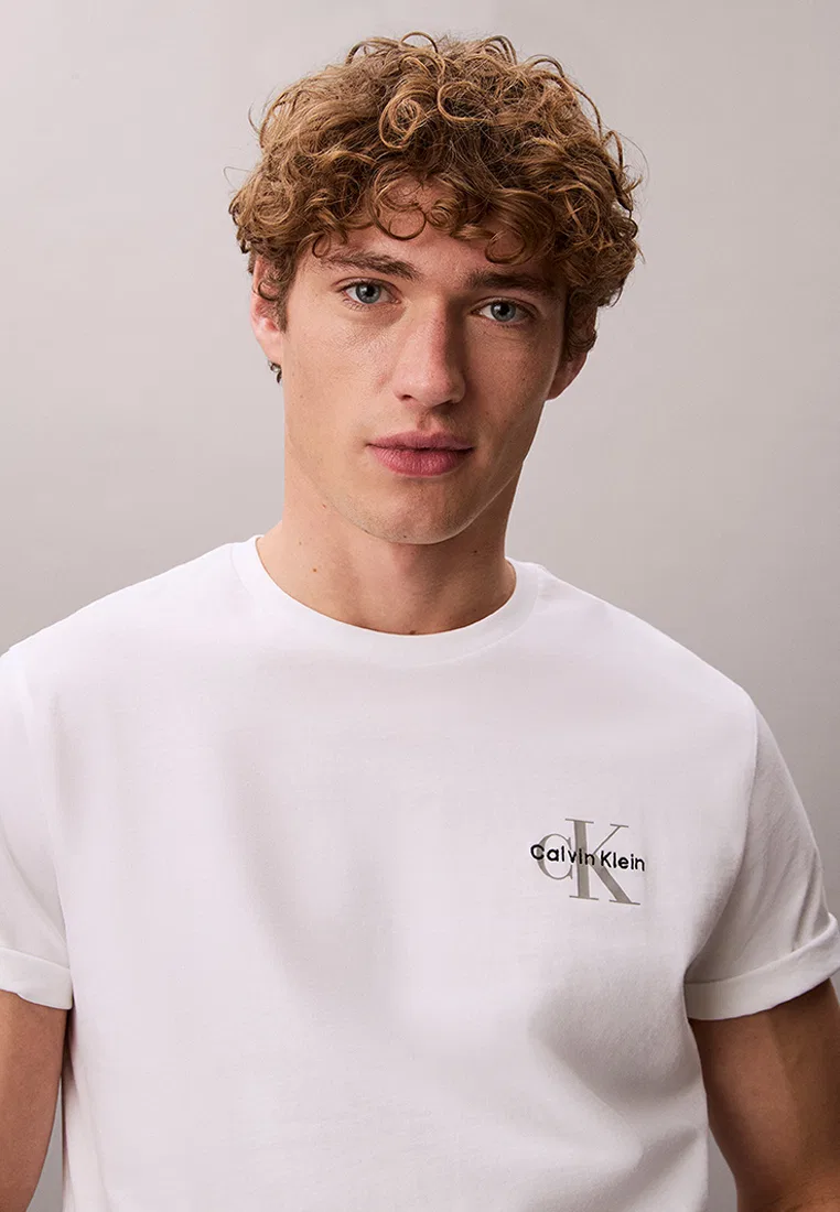 Футболка с коротким рукавом, классический крой, Calvin Klein Jeans, ярко-белый — фото 3