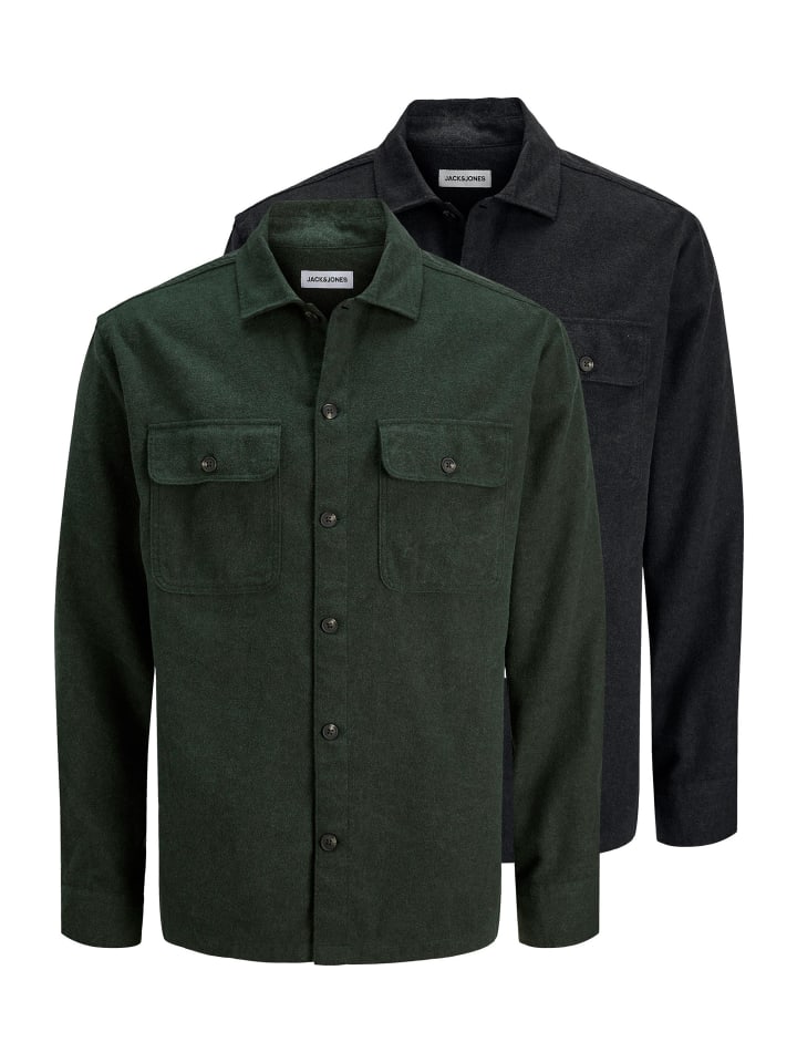 

Jack & Jones Рубашка-куртка / рубашка-куртка Charge в черном/зеленом цвете