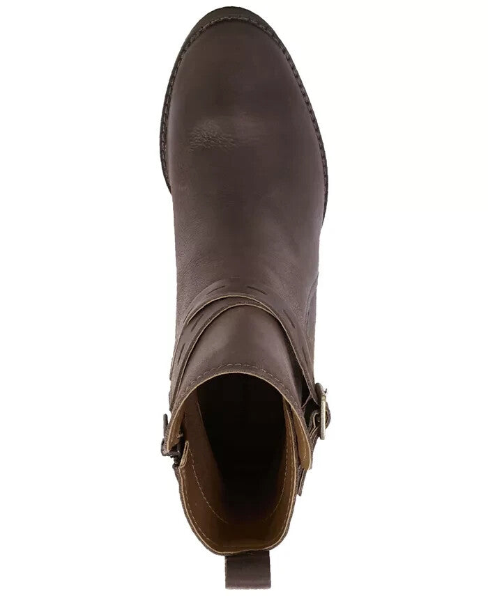 Lucky Brand Natesa Ботинки женские коричневые кожаные на квадратном каблуке — фото 4