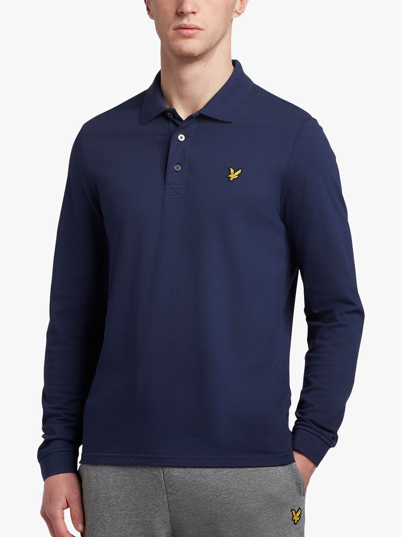 

Рубашка-поло с длинными рукавами Lyle & Scott, темно-синяя