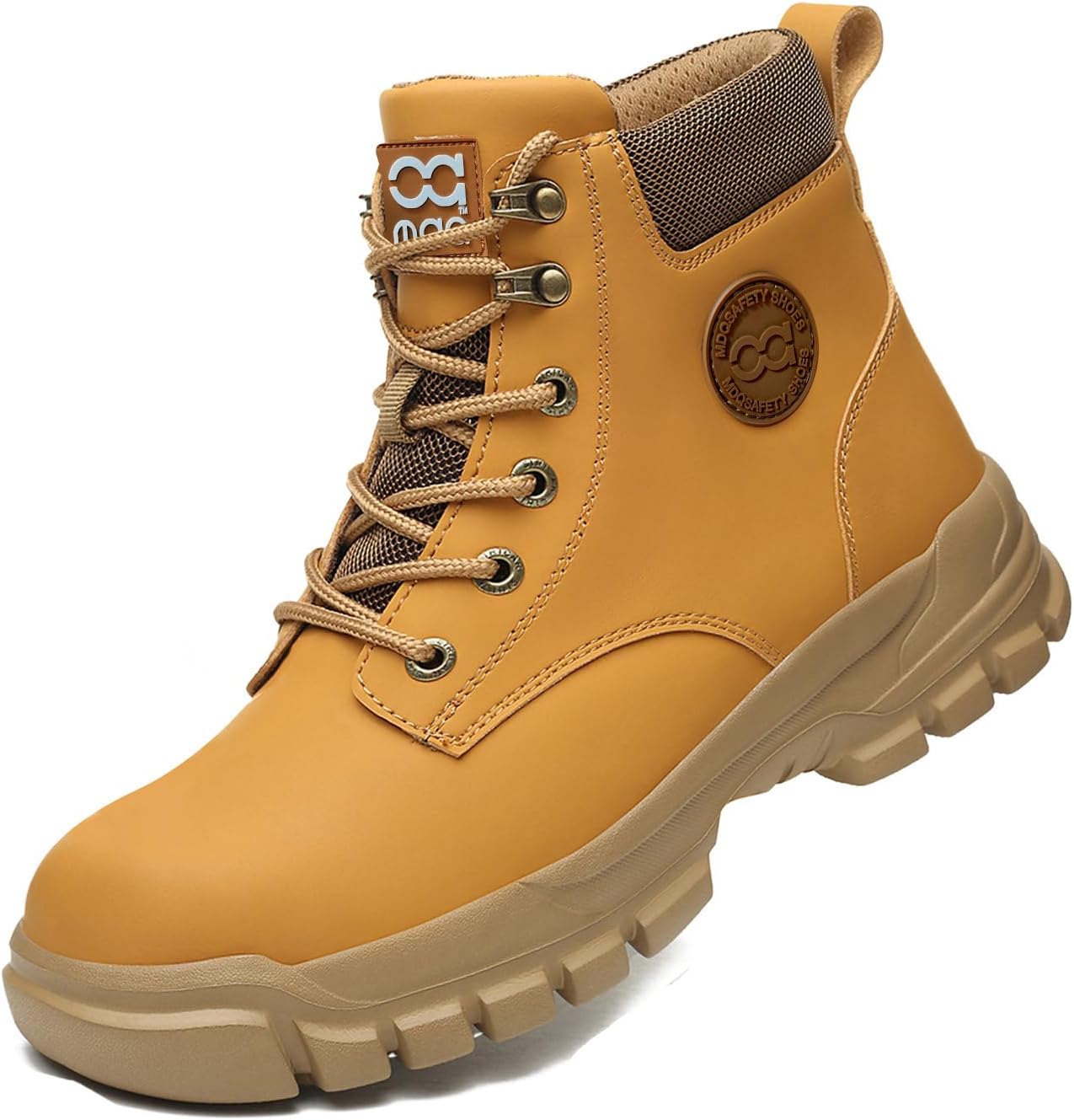 

Мужские ботинки с защитой для ног, средний верх, стальной носок, устойчивые к проколам и искрам, ботинки для женщин, защитные ботинки для строительной площадки Generic, желтый