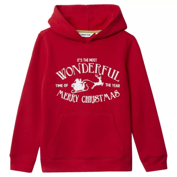 

Флисовая толстовка с капюшоном для мальчиков 2-20 лет Lands' End, цвет merry christmas red