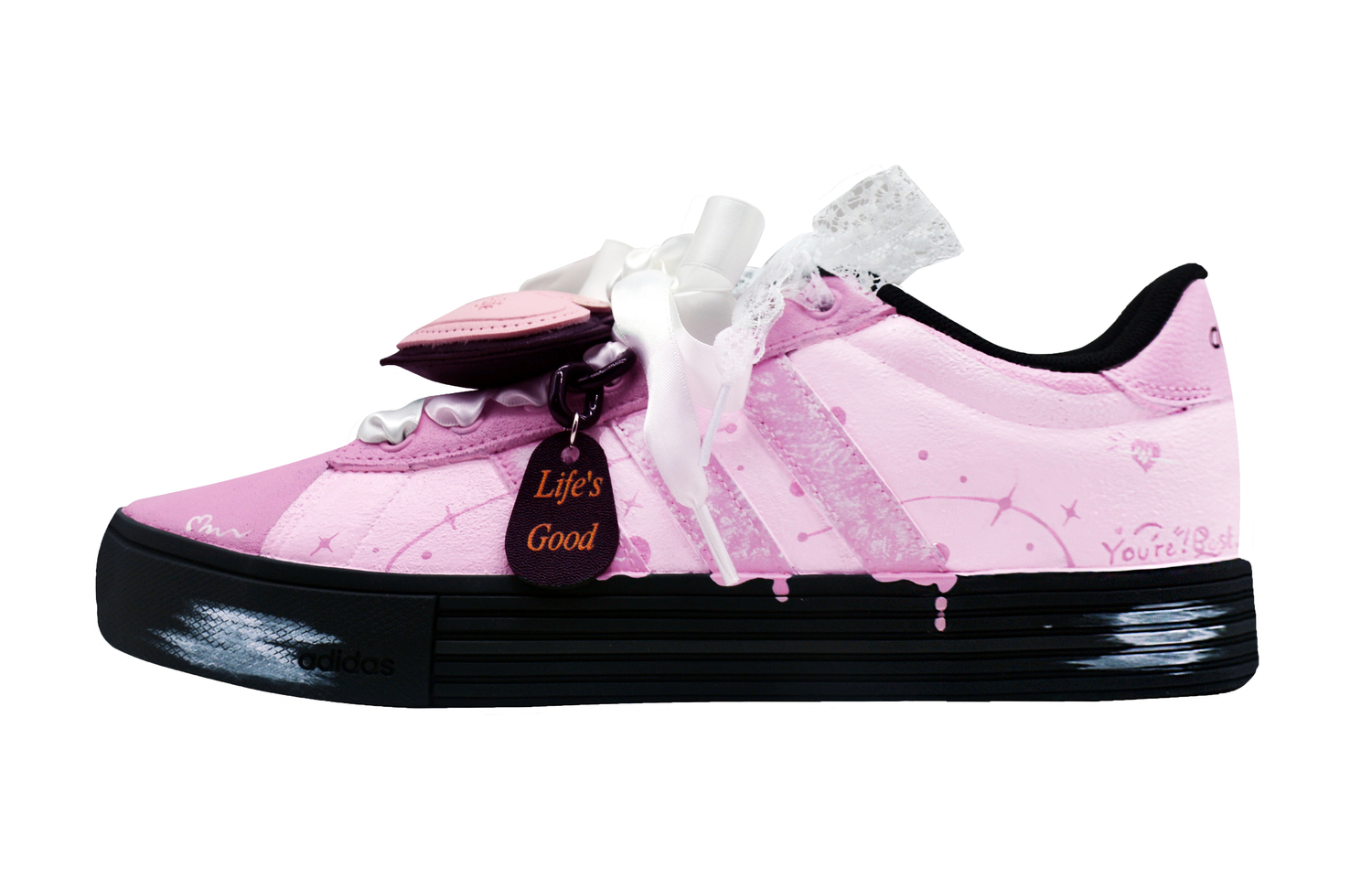 

Adidas Повседневные Sweet Star устойчивые к истиранию лоу-топы для скейтбординга унисекс розовые, цвет Pink