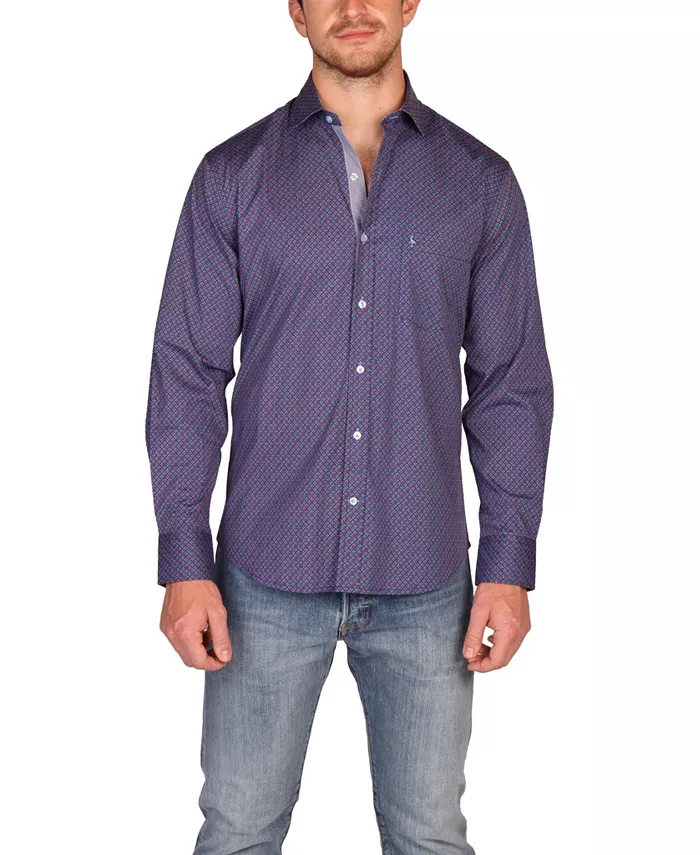 

Мужская ретро гео рубашка с длинным рукавом Tailorbyrd, мультиколор