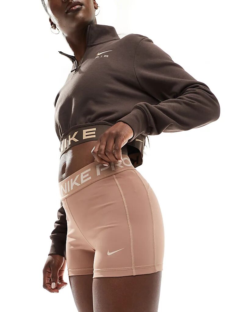 

Леггинсы-шорты Nike Pro Training 365 длиной 3 дюйма, непромокаемые, светло-коричневого цвета Nike Training